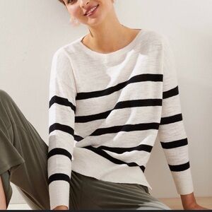 Loft NWOT Striped Slouchy Sweater White And Navy